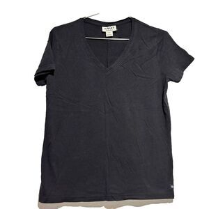 Ariat Real‎ Womens T-Shirt Small Black Pullover Relaxed Fit V Neck Short Sleeve